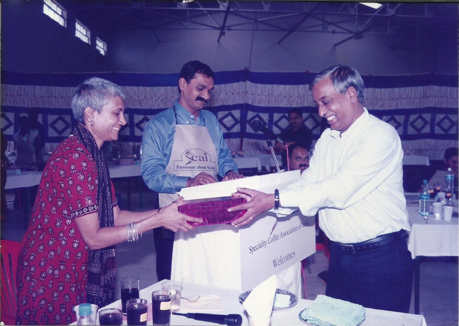 Gift presentation at a cupping session