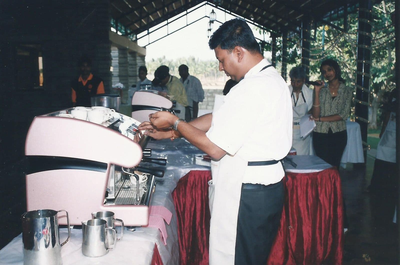 Barista preparing drinks at the championship