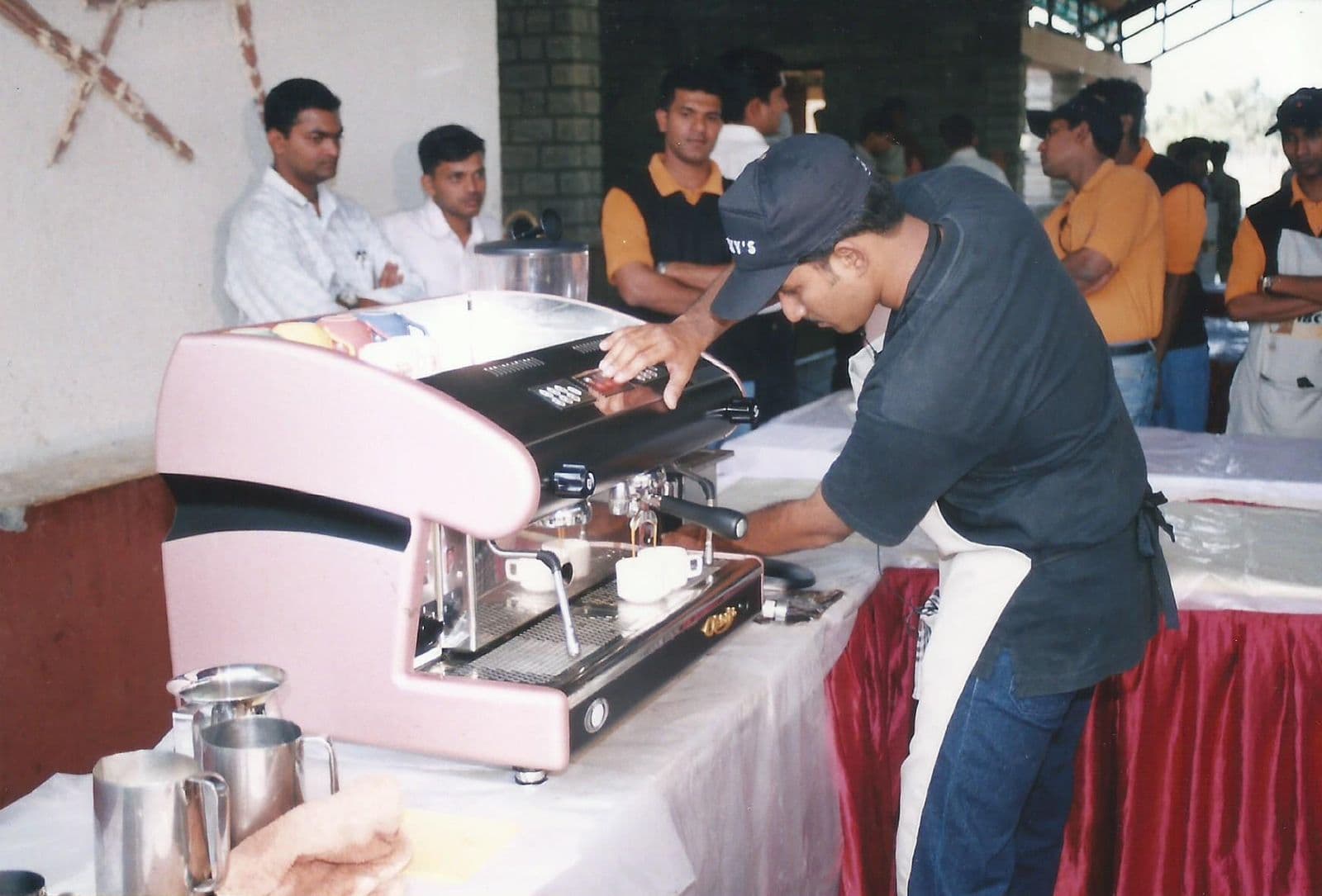 Competitor working at the espresso machine